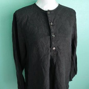 CP Shades Black Linen Tunic with Buttons